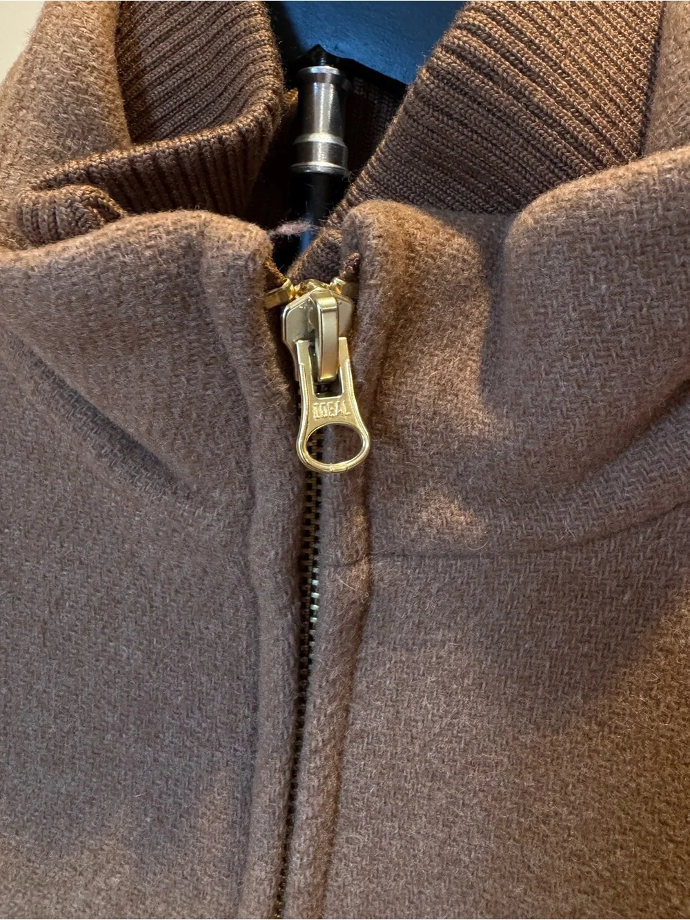 J.Crew Italian Stadium Cloth Nello Gori Coat Black Navy Blue Gold size 14 - Picture 5 of 7